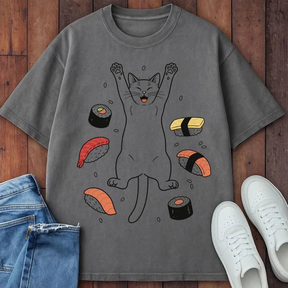 Sushi Day Joy T-Shirt Grey / S 20351940945707682413 T-Shirt