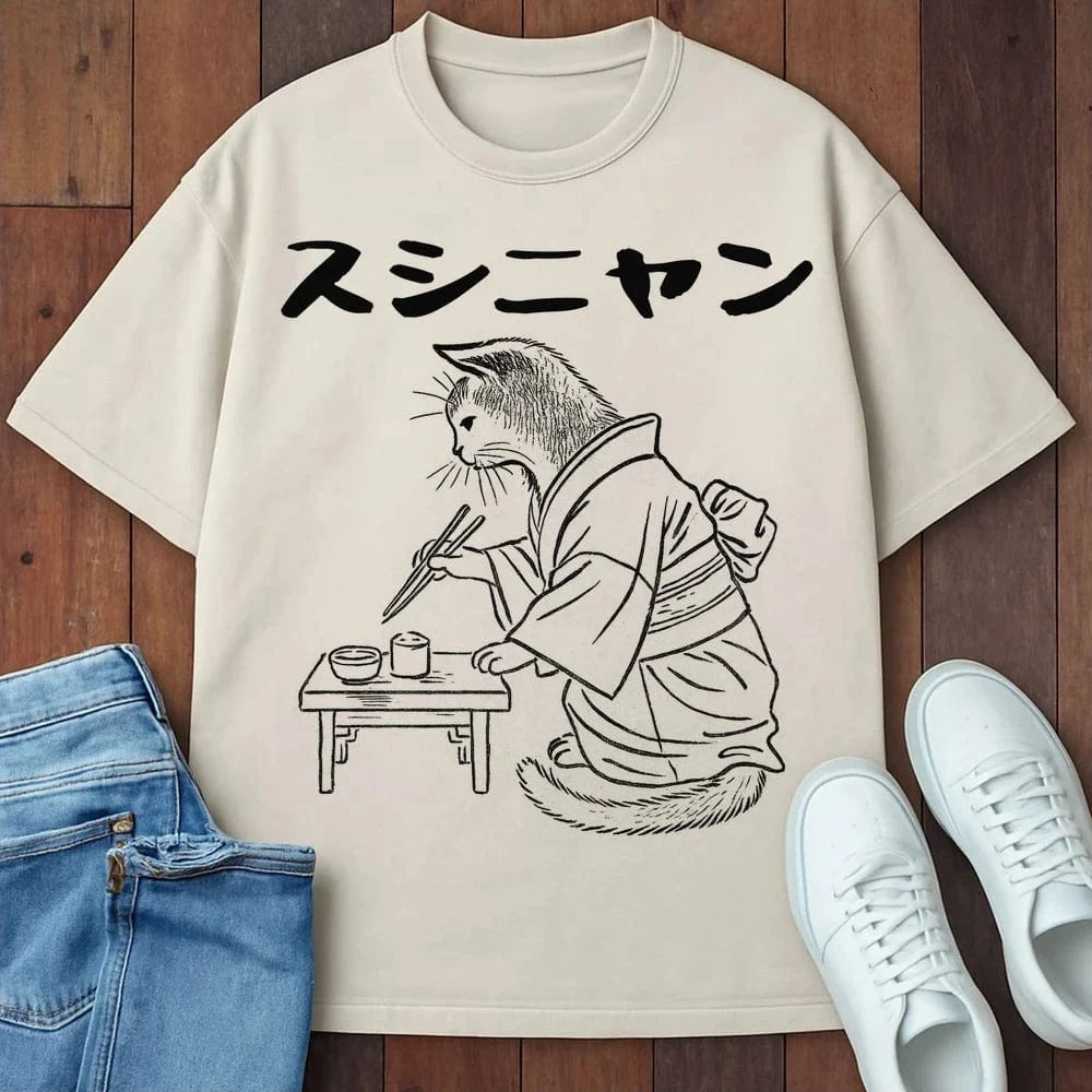 Sushi Meow T-Shirt Ivory / S 26937324923090966966 T-Shirt