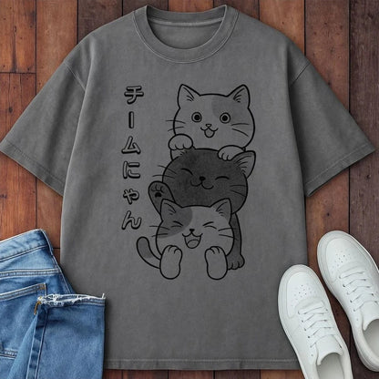 Team Nyan T-Shirt Grey / S 16037604965913405932 T-Shirt