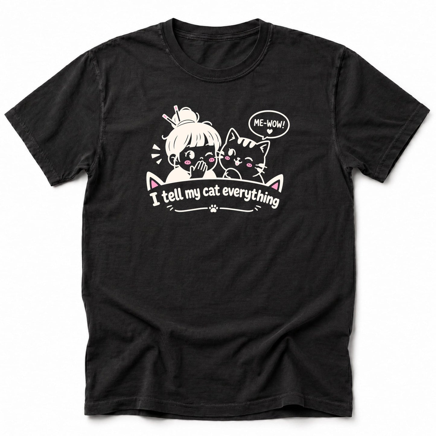 Tell My Cat T-Shirt Black / S 31129645815353459807 T-Shirt