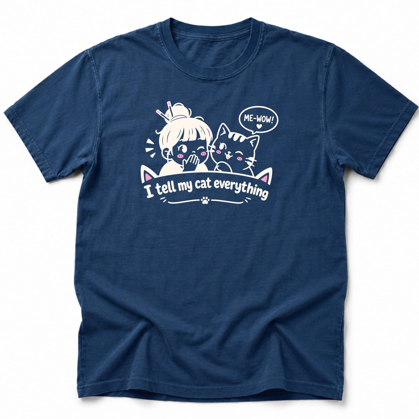 Tell My Cat T-Shirt Navy / S 17816771664619792956 T-Shirt