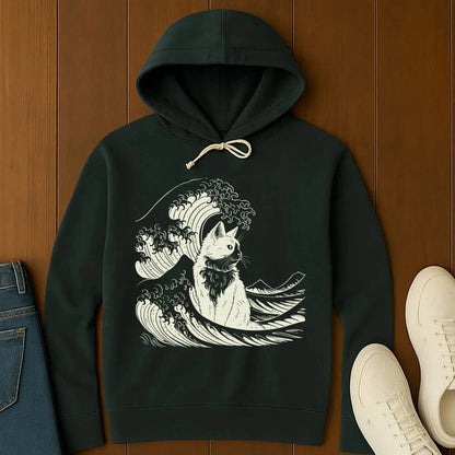 The Great Cat Wave Hoodie Black / S 23515110430236993960 Hoodie