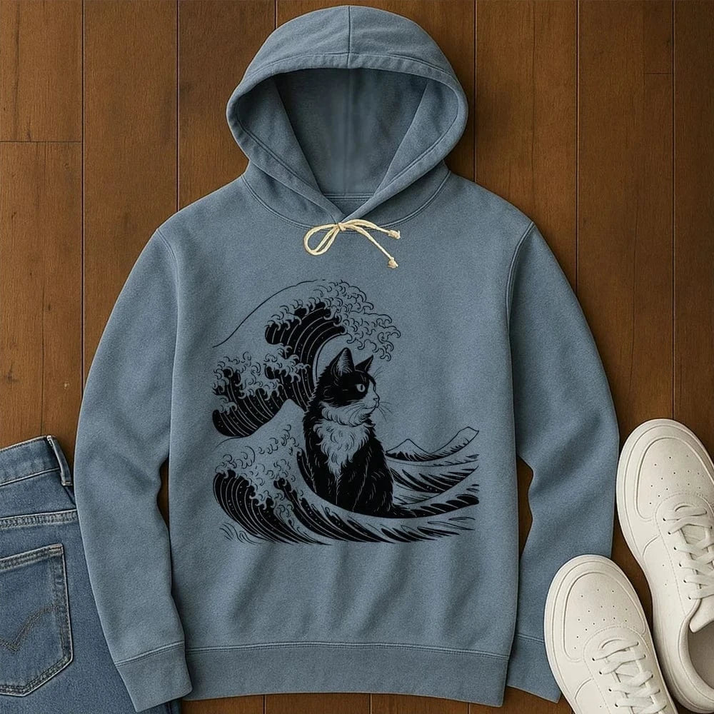 The Great Cat Wave Hoodie Blue Jean / S 24475134503295273214 Hoodie