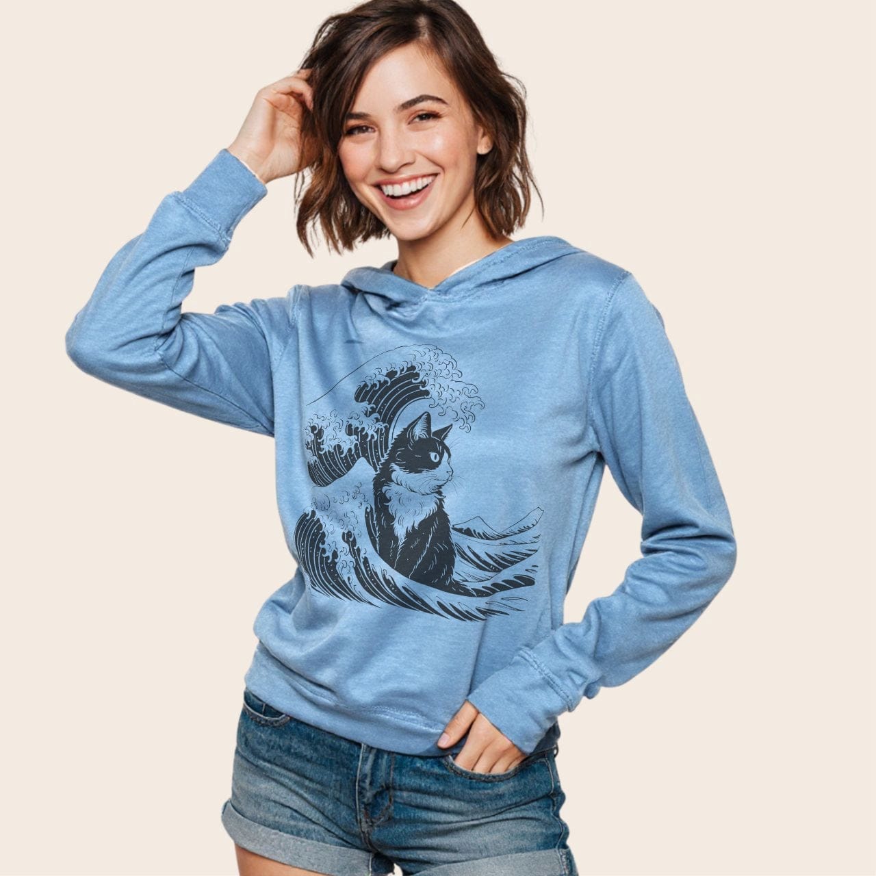 The Great Cat Wave Hoodie Hoodie