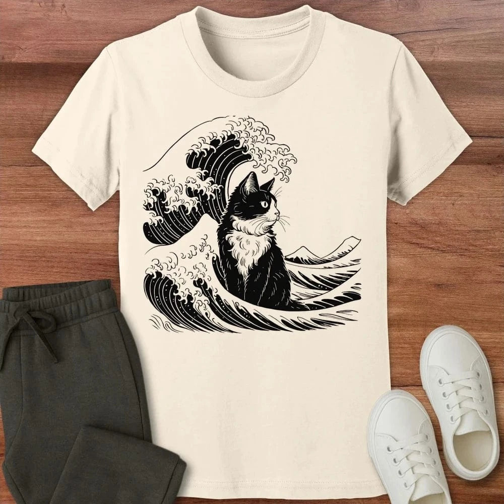 The Great Cat Wave Kids T-Shirt Natural / S 23319716706601049781 Kids clothes