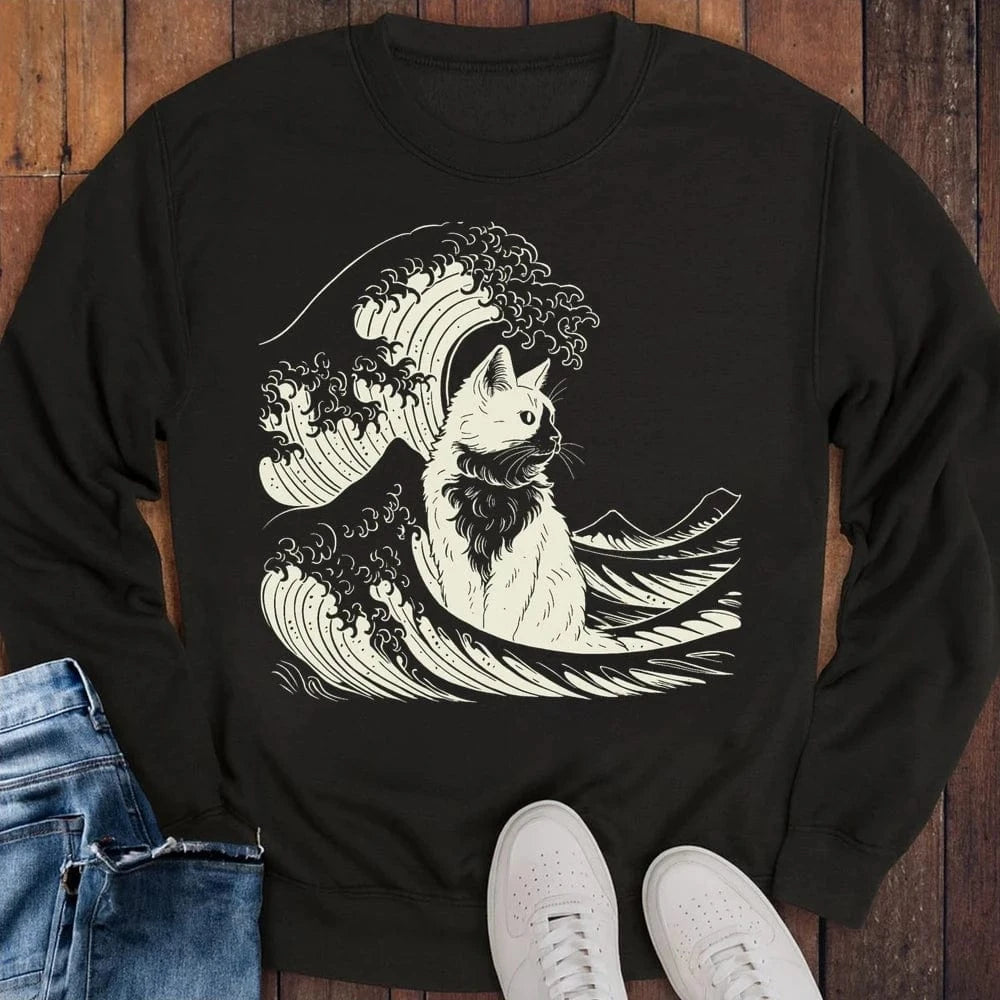 The Great Cat Wave Sweatshirt S / Black 21337454387939720451 Sweatshirt