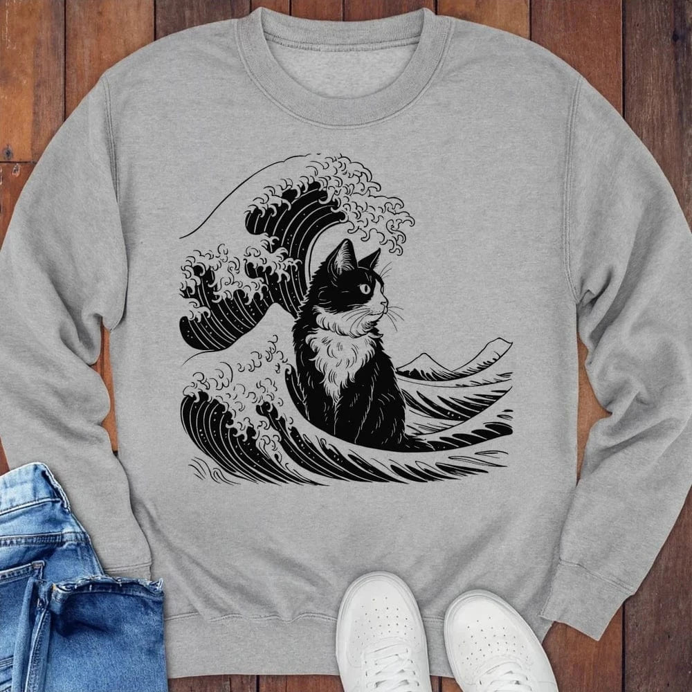 The Great Cat Wave Sweatshirt S / Sport Grey 27499079194763303611 Sweatshirt