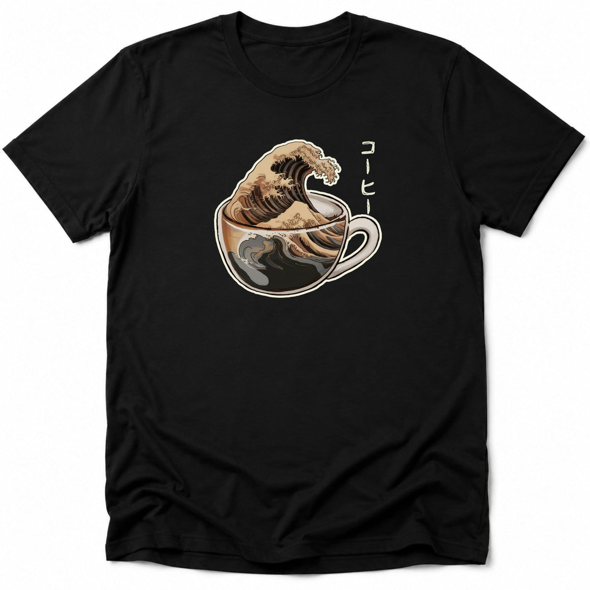 The Great Wave Of Coffee Everyday Softstyle Tee Black / S 29343524455809957791 T-Shirt