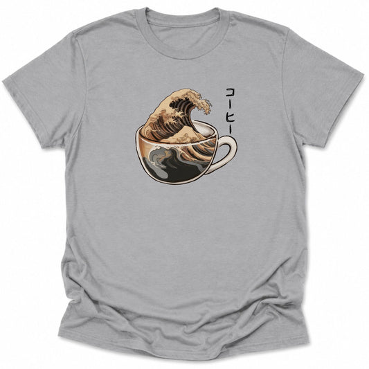 The Great Wave Of Coffee Everyday Softstyle Tee Sport Grey / S 14096154948511373946 T-Shirt