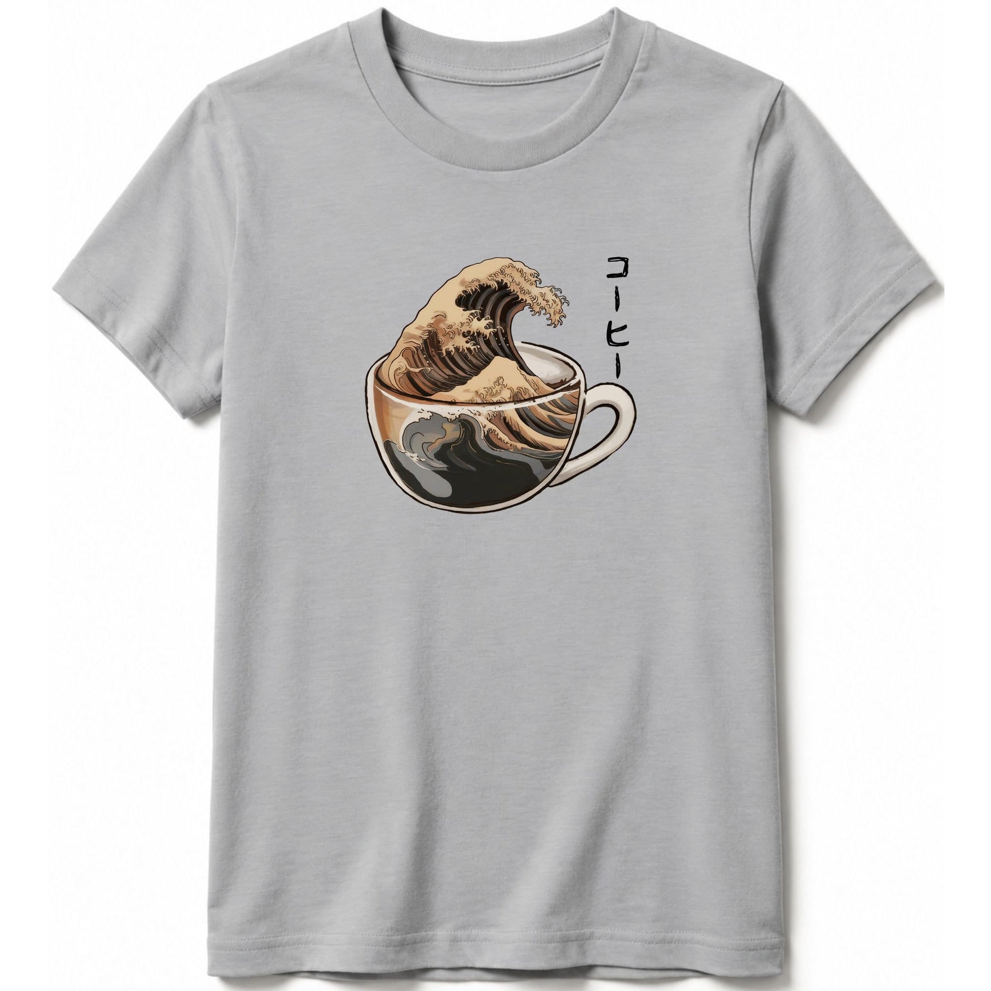 The Great Wave Of Coffee Kids Tee S / Athletic Heather 14644786640574885869 Kids clothes