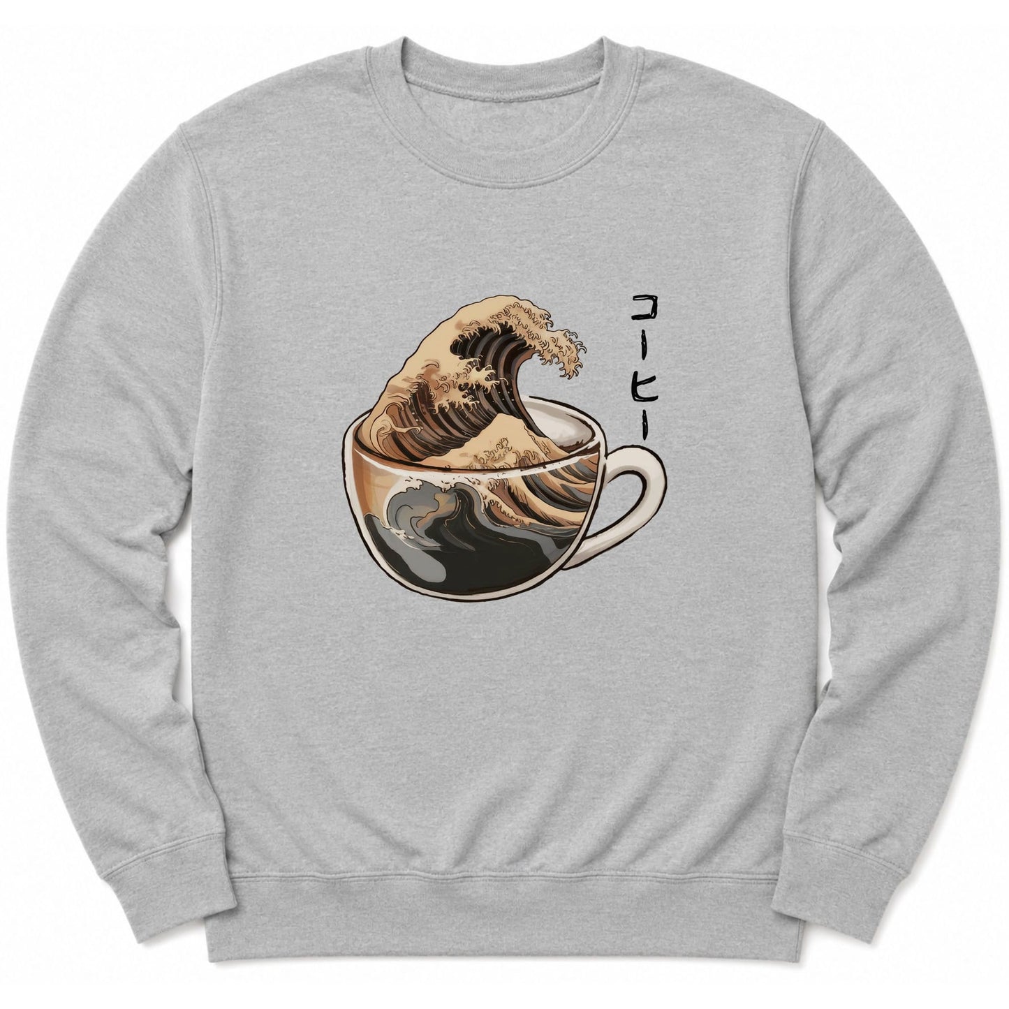 The Great Wave Of Coffee Sweatshirt S / Sport Grey 26320295796907745297 Sweatshirt