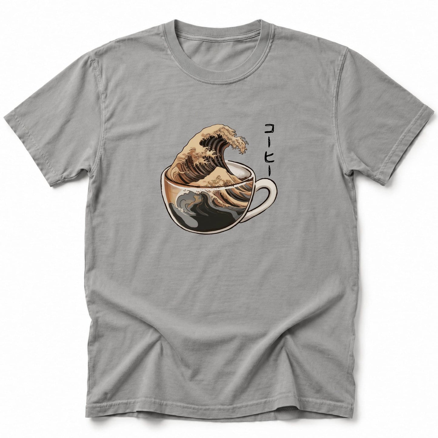 The Great Wave Of Coffee T-Shirt Grey / S 19779650837921519808 T-Shirt
