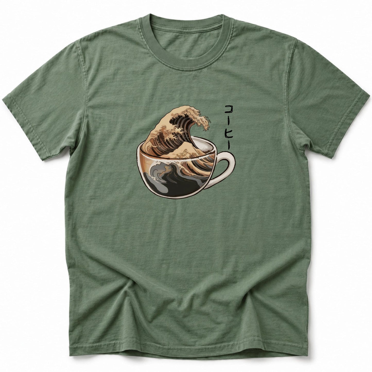 The Great Wave Of Coffee T-Shirt Moss / S 10350157546790245436 T-Shirt