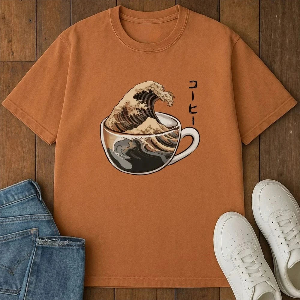 The Great Wave Of Coffee T-Shirt Yam / S 32805228177194664338 T-Shirt