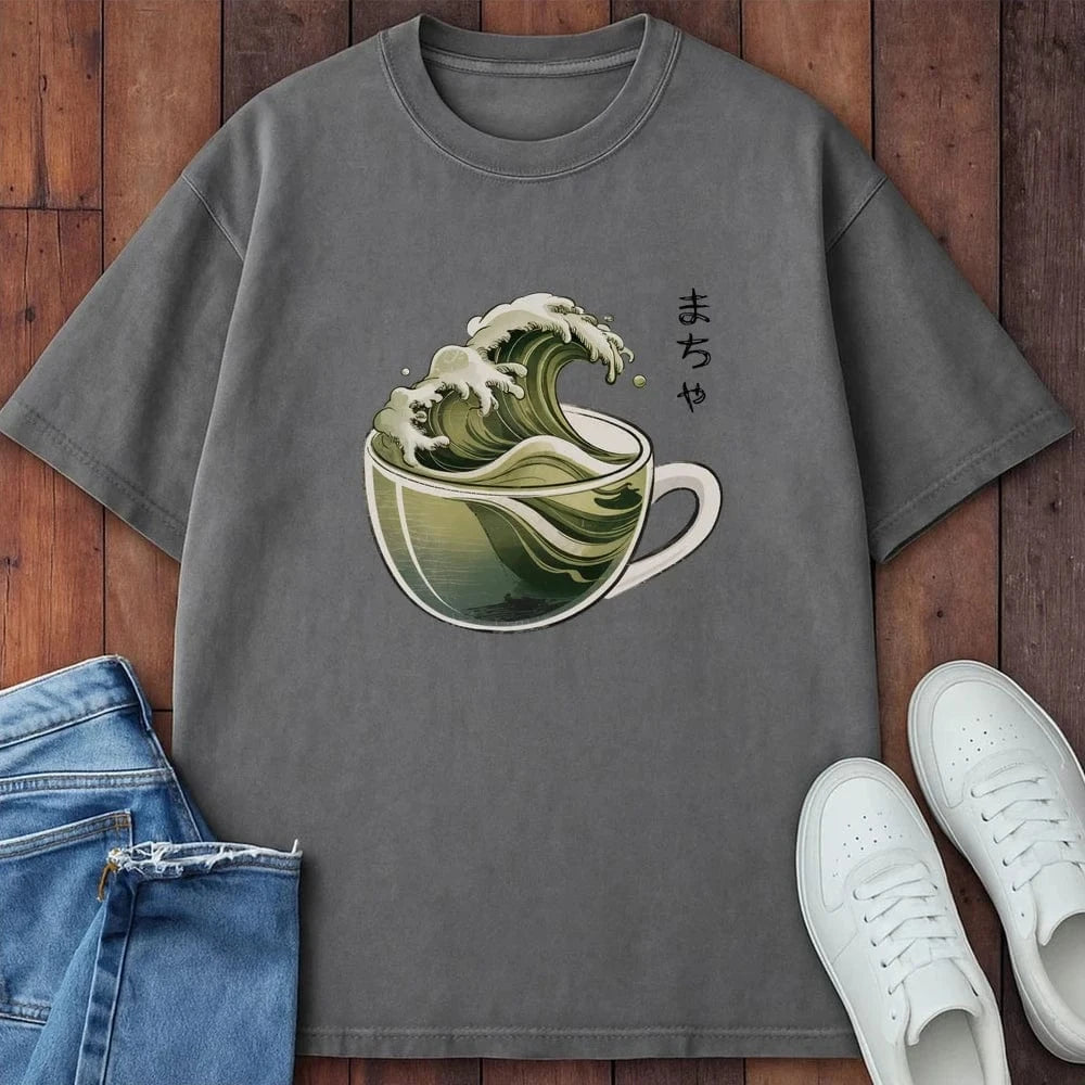 The Great Wave Of Macha T-Shirt Grey / S 13172736232588394720 T-Shirt