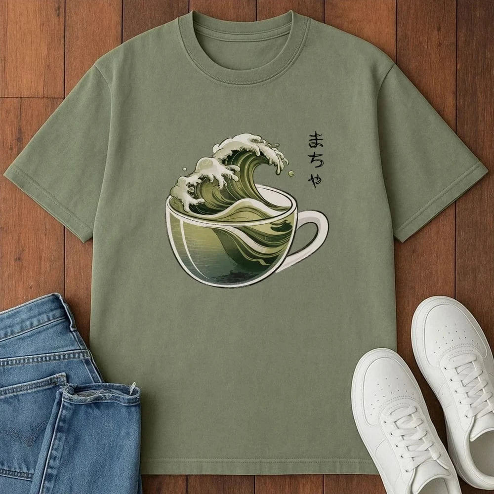 The Great Wave Of Macha T-Shirt Moss / S 30861116081519902599 T-Shirt