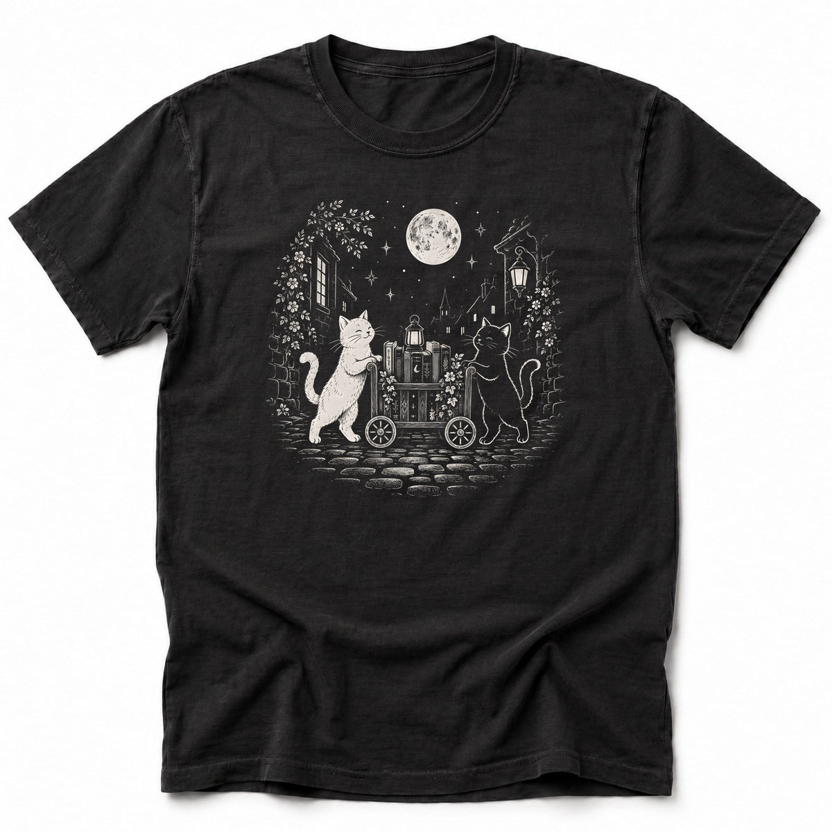 The Traveling Cat Library T-Shirt Black / S 15553353466931831857 T-Shirt