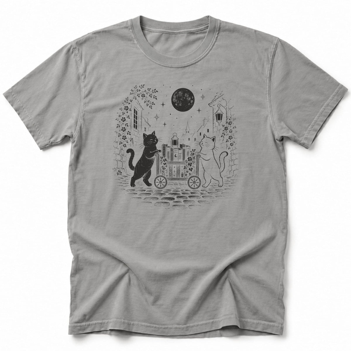 The Traveling Cat Library T-Shirt Grey / S 28974815881237621466 T-Shirt