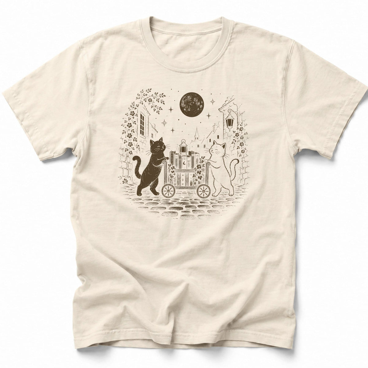 The Traveling Cat Library T-Shirt Ivory / S 14504041623433860307 T-Shirt