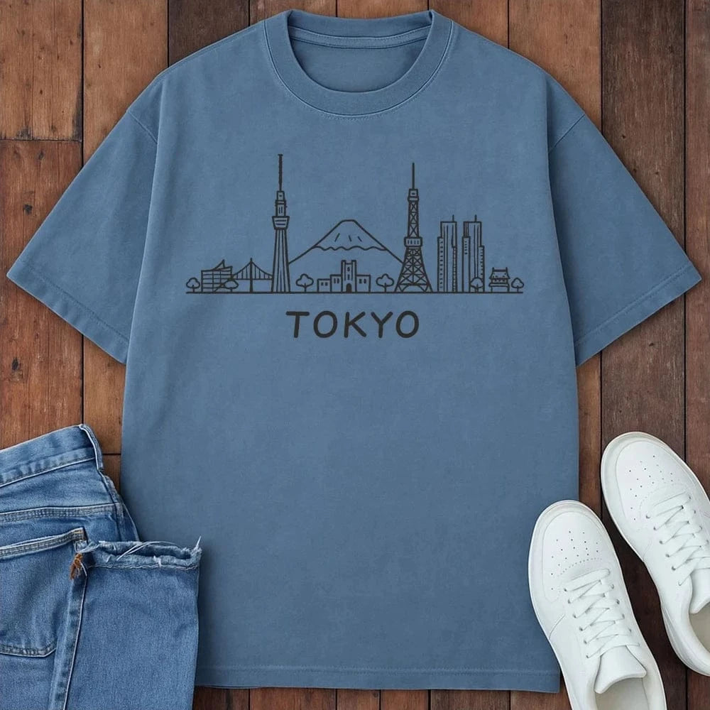 Tokyo Skyline T-Shirt Blue Jean / S 16637669819714219087 T-Shirt