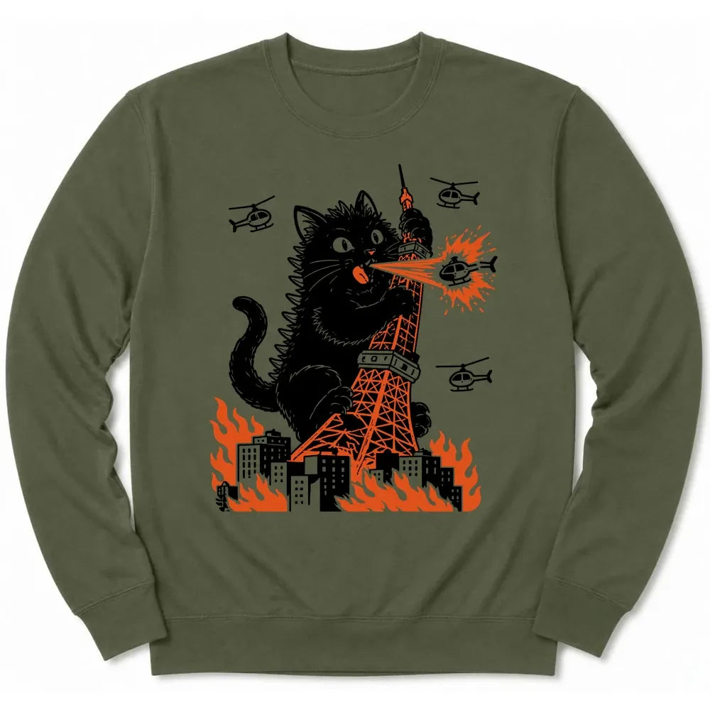 Tokyo Tower Hazard Sweatshirt Military Green / S 74783207320296510882 Sweatshirt