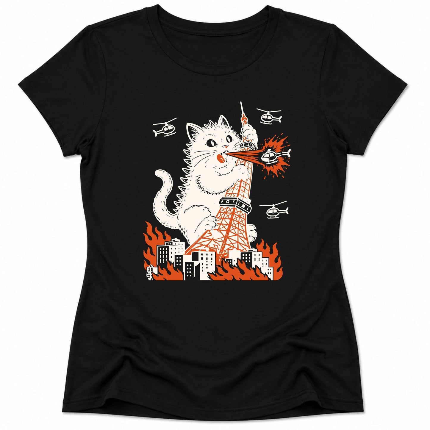 Tokyo Tower Hazard Womens Tee Black / S 22418815255395519939 T-Shirt