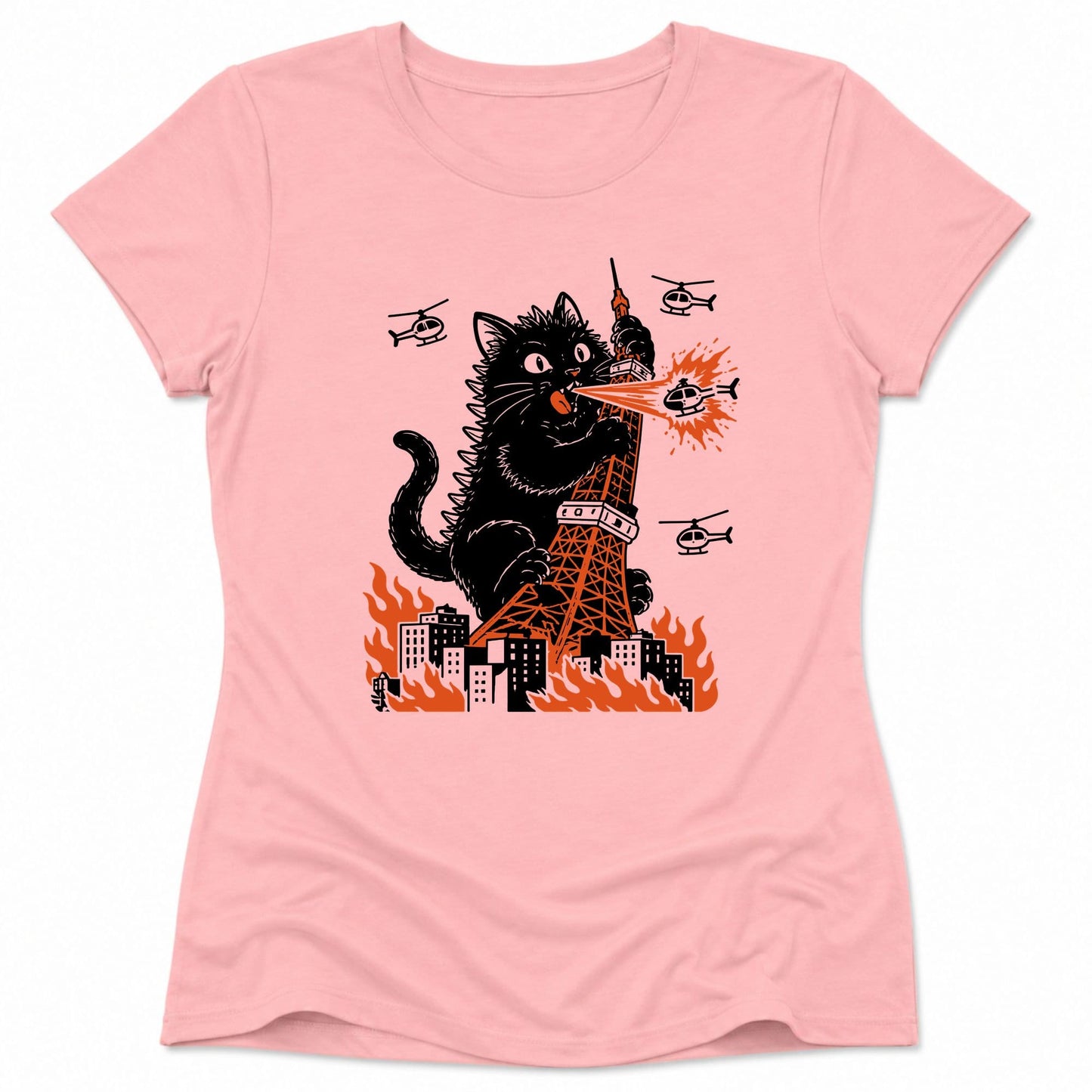 Tokyo Tower Hazard Womens Tee Pink / S 23980392826470895432 T-Shirt