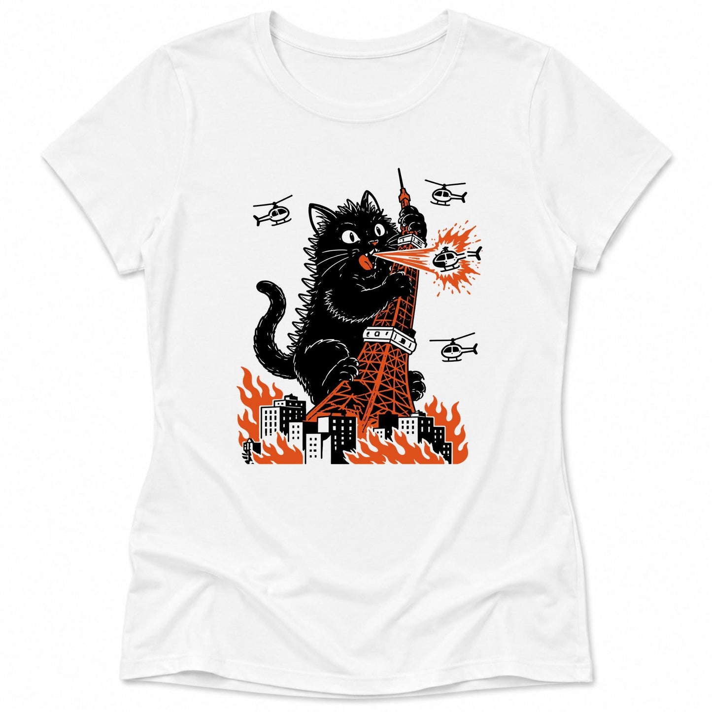 Tokyo Tower Hazard Womens Tee White / S 10831443623977781327 T-Shirt