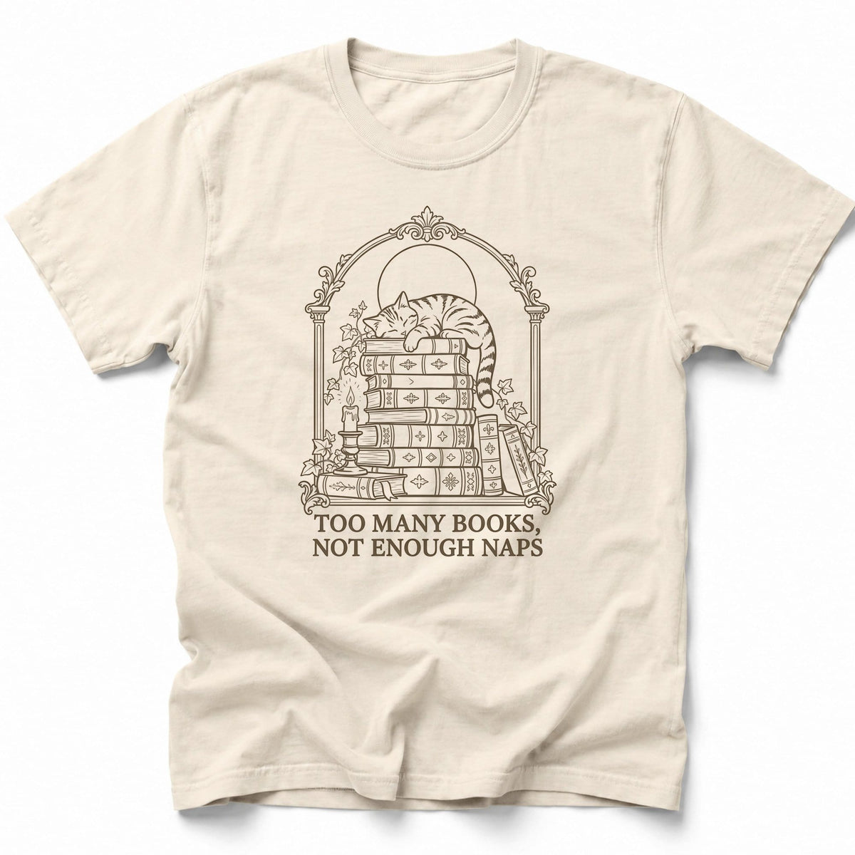 Too Many Books T-Shirt Ivory / S 13903265887181407821 T-Shirt