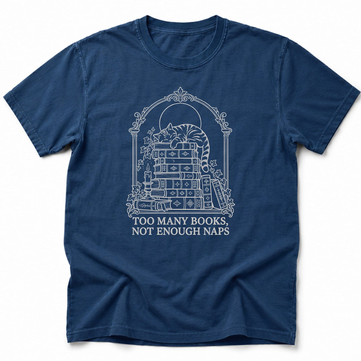 Too Many Books T-Shirt Navy / S 31580206195014279483 T-Shirt
