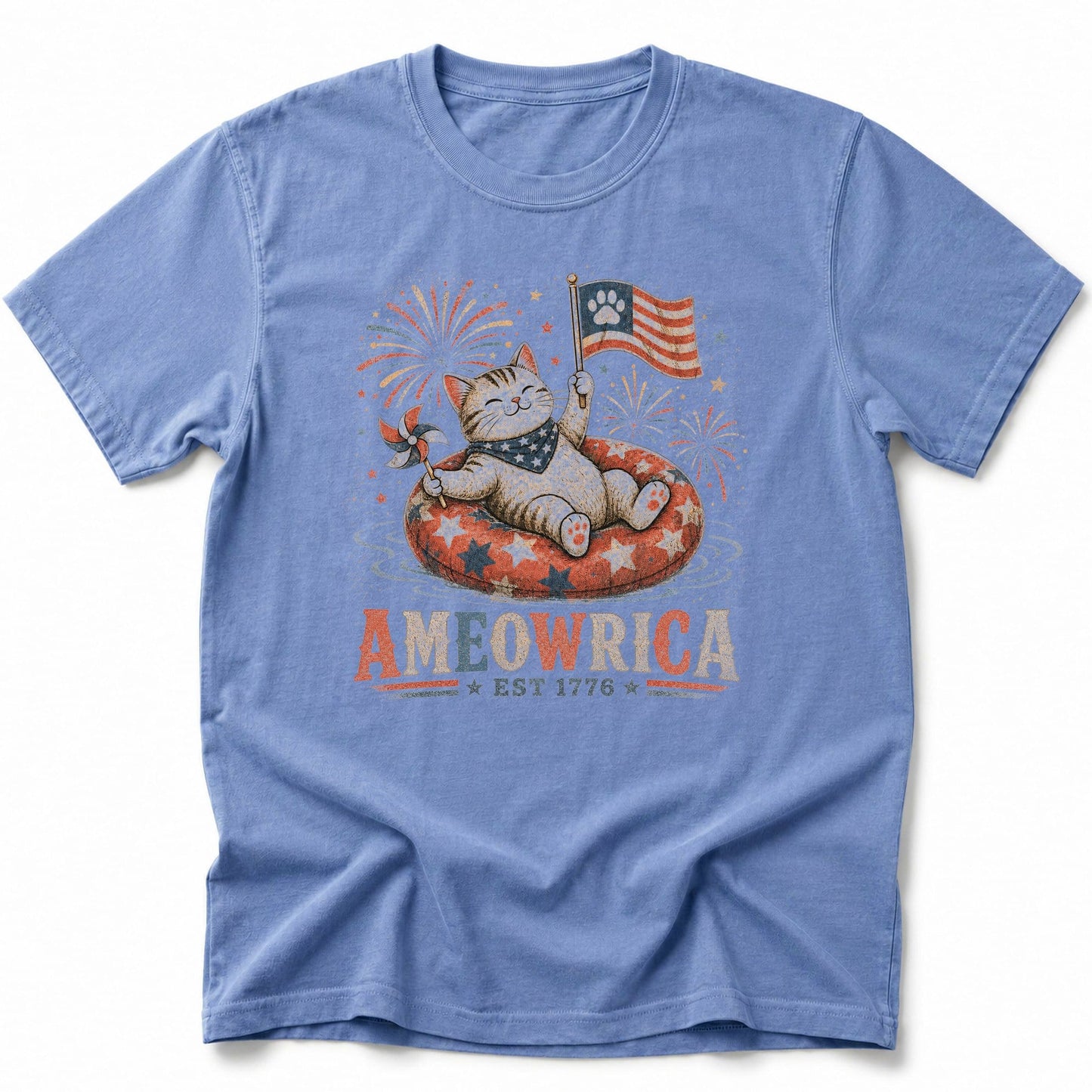 Tubing Ameowrica T-Shirt Blue Jean / S 10302155095963673465 T-Shirt