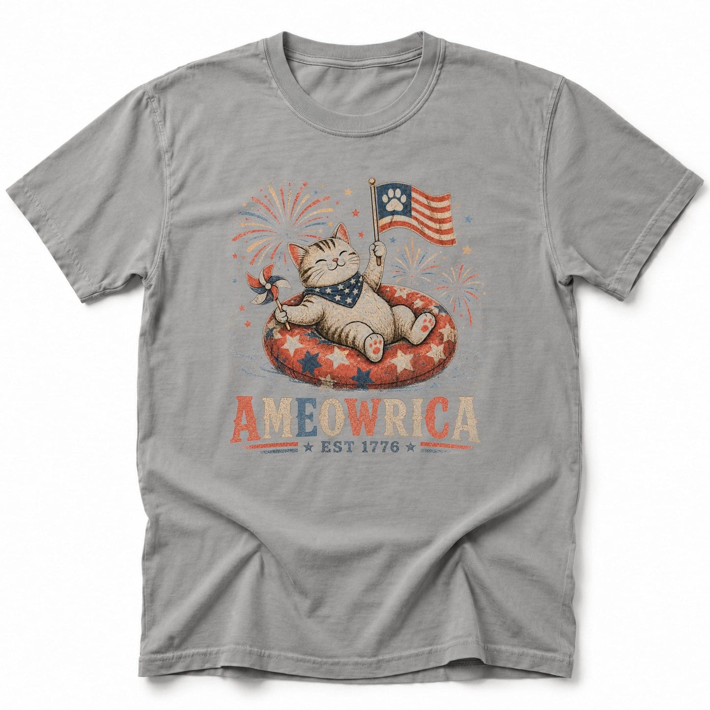 Tubing Ameowrica T-Shirt Grey / S 19771645091504347179 T-Shirt