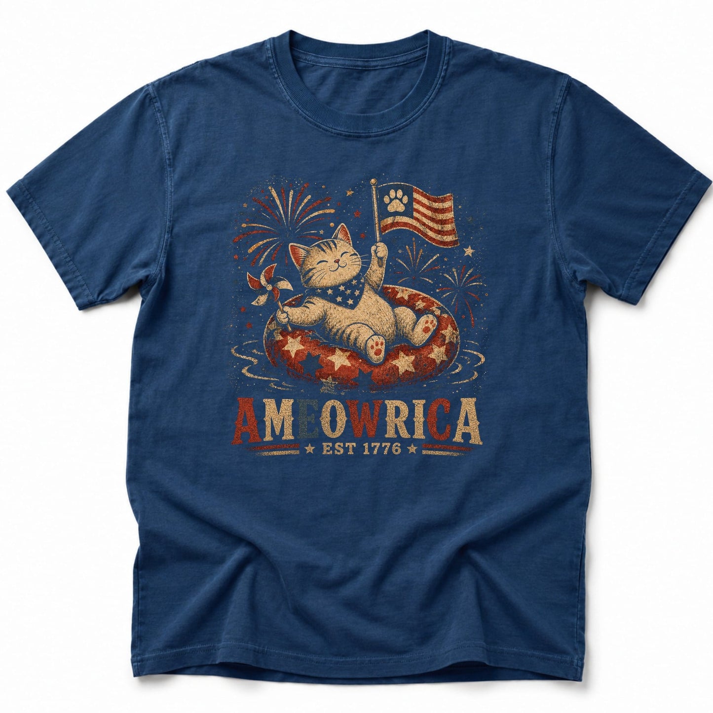 Tubing Ameowrica T-Shirt Navy / S 22245116526863862108 T-Shirt