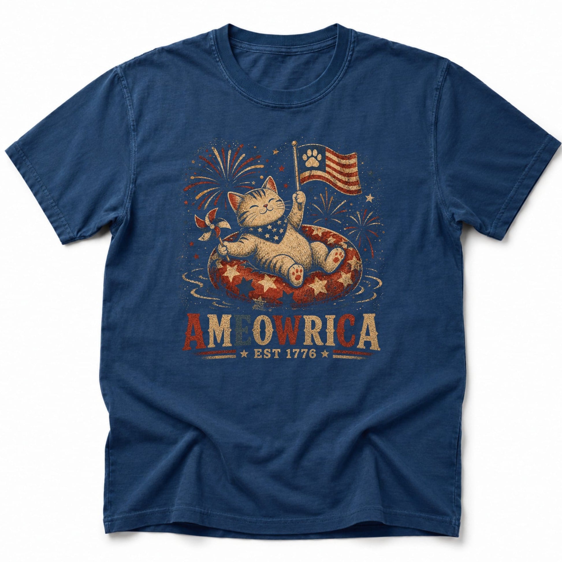 Tubing Ameowrica T-Shirt Navy / S 22245116526863862108 T-Shirt