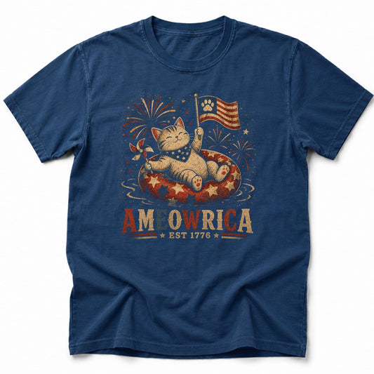Tubing Ameowrica T-Shirt Navy / S 22245116526863862108 T-Shirt