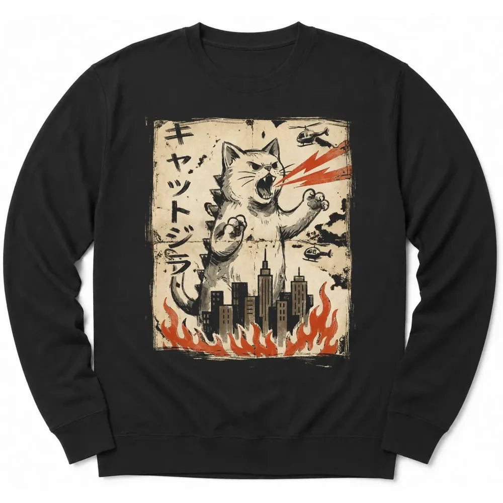 Vintage Kyattojira Sweatshirt Black / S 88056962996352685276 Sweatshirt