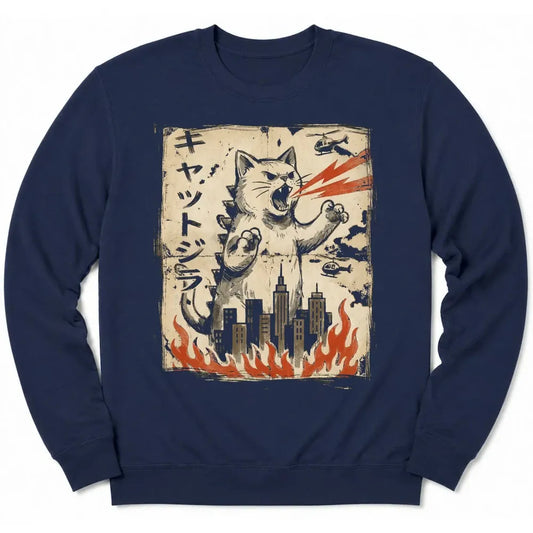 Vintage Kyattojira Sweatshirt Navy / S 18211065362311471849 Sweatshirt