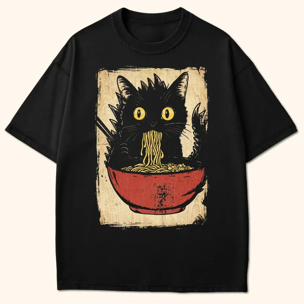 Vintage Kyattojiras Fav Ramen T-Shirt Black / S 34995147440727278195 T-Shirt