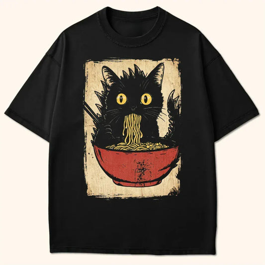 Vintage Kyattojiras Fav Ramen T-Shirt Black / S 34995147440727278195 T-Shirt