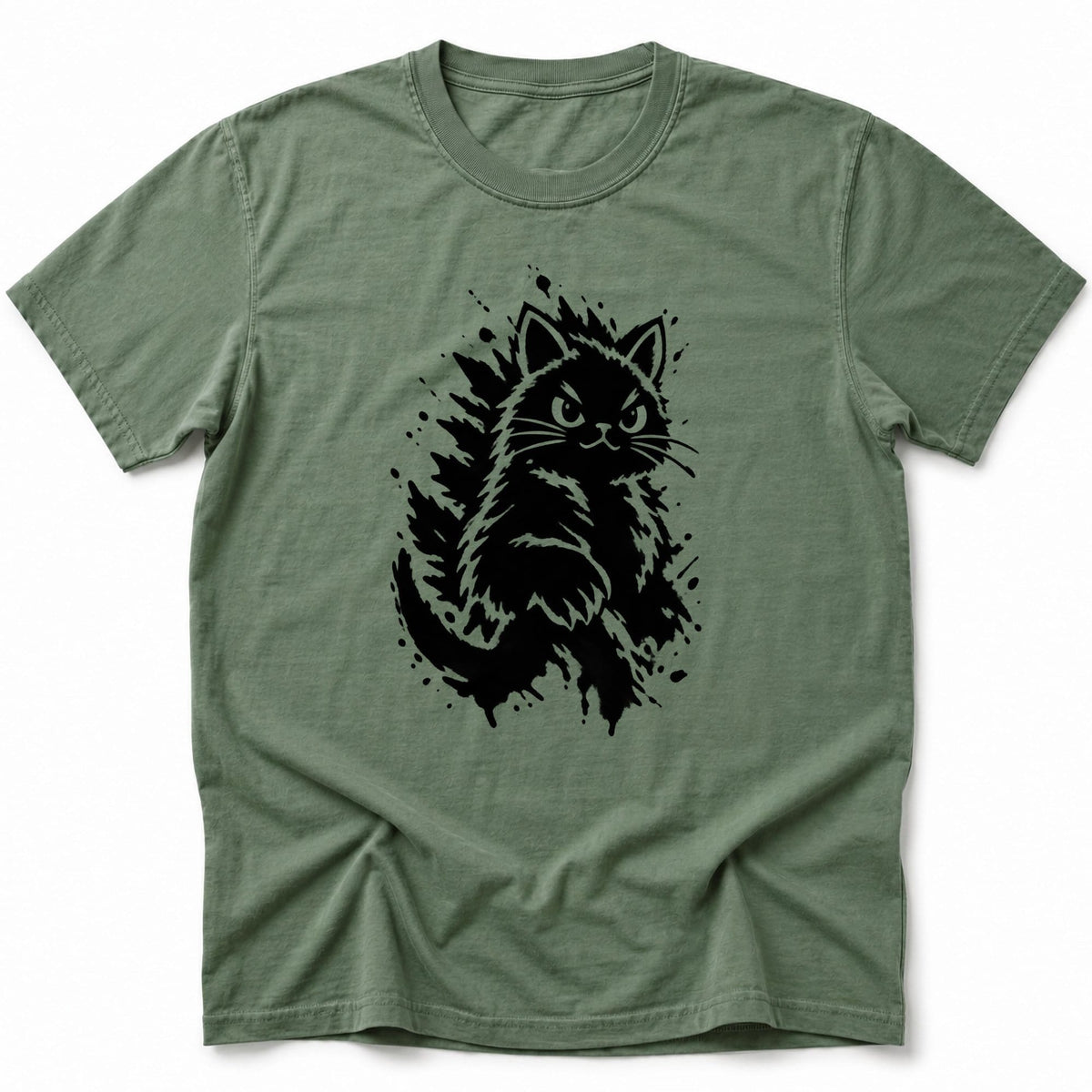 Watercolor Meow T-Shirt Moss / S 26402509840885834599 T-Shirt