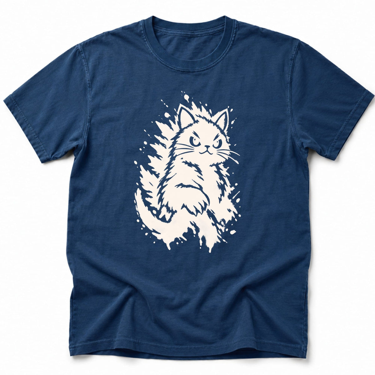 Watercolor Meow T-Shirt Navy / S 23604923225864672028 T-Shirt