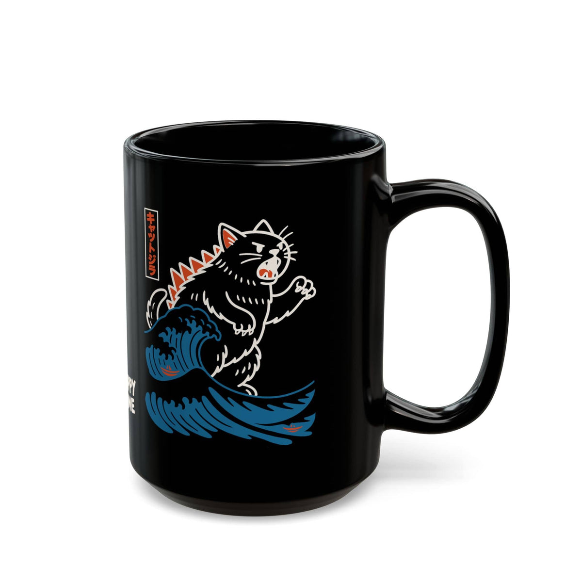 Wave of Kyattojira Black Mug (15oz) 15oz 10599714518545184168 Mug