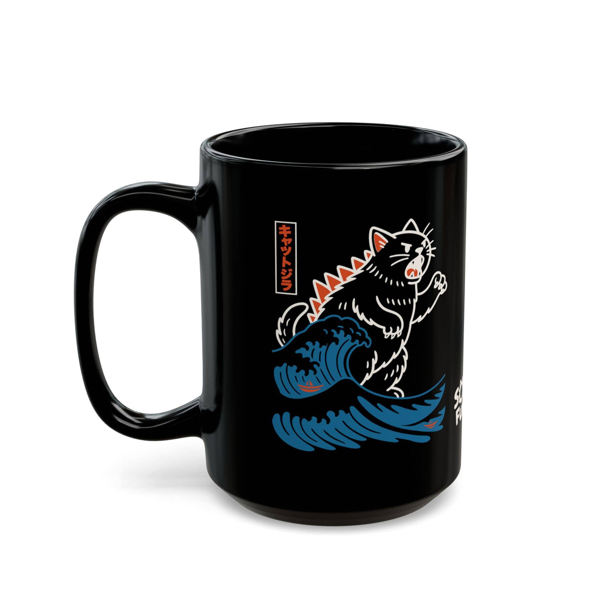 Wave of Kyattojira Black Mug (15oz) 15oz 10599714518545184168 Mug