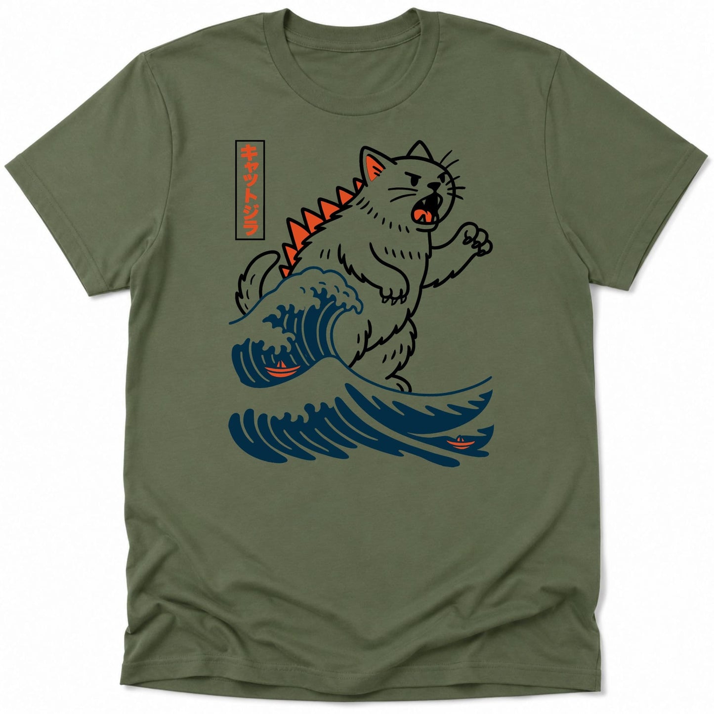 Wave of Kyattojira Everyday Softstyle Tee Military Green / S 69482656646207063069 T-Shirt