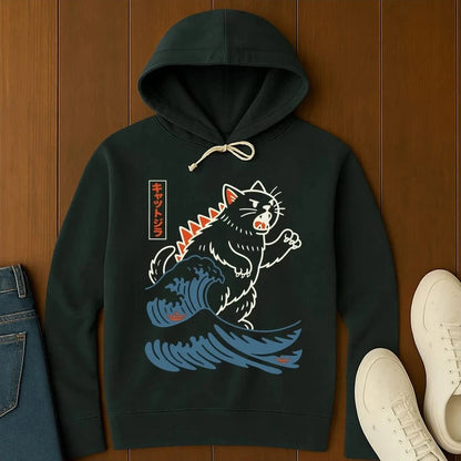 Wave Of Kyattojira Hoodie Black / S 14318659846901748000 Hoodie