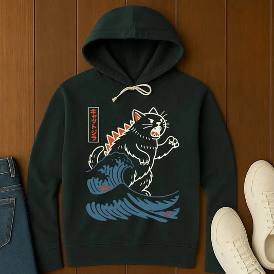 Wave Of Kyattojira Hoodie Black / S 14318659846901748000 Hoodie