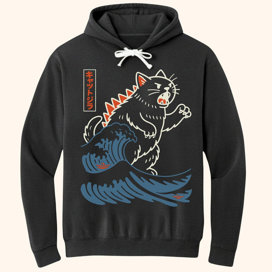 Wave Of Kyattojira Hoodie Black / S 14318659846901748000 Hoodie