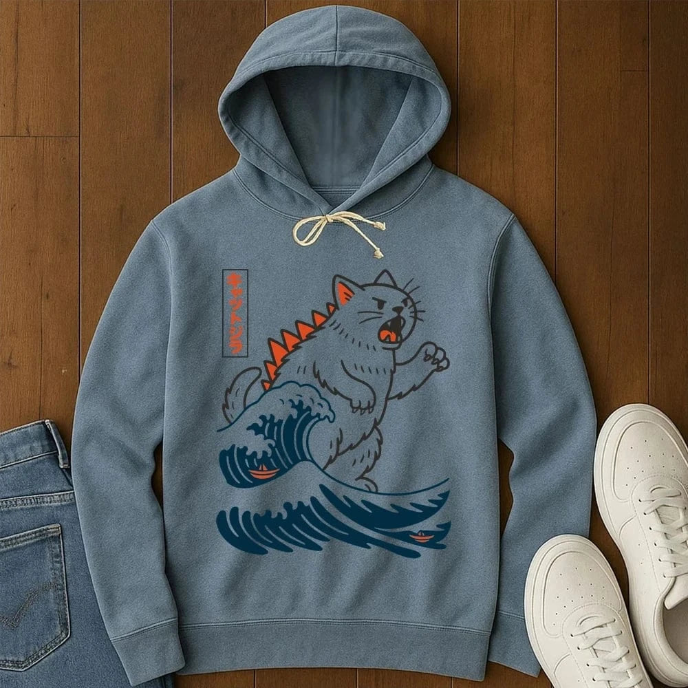 Wave Of Kyattojira Hoodie Blue Jean / S 19214316521939079372 Hoodie