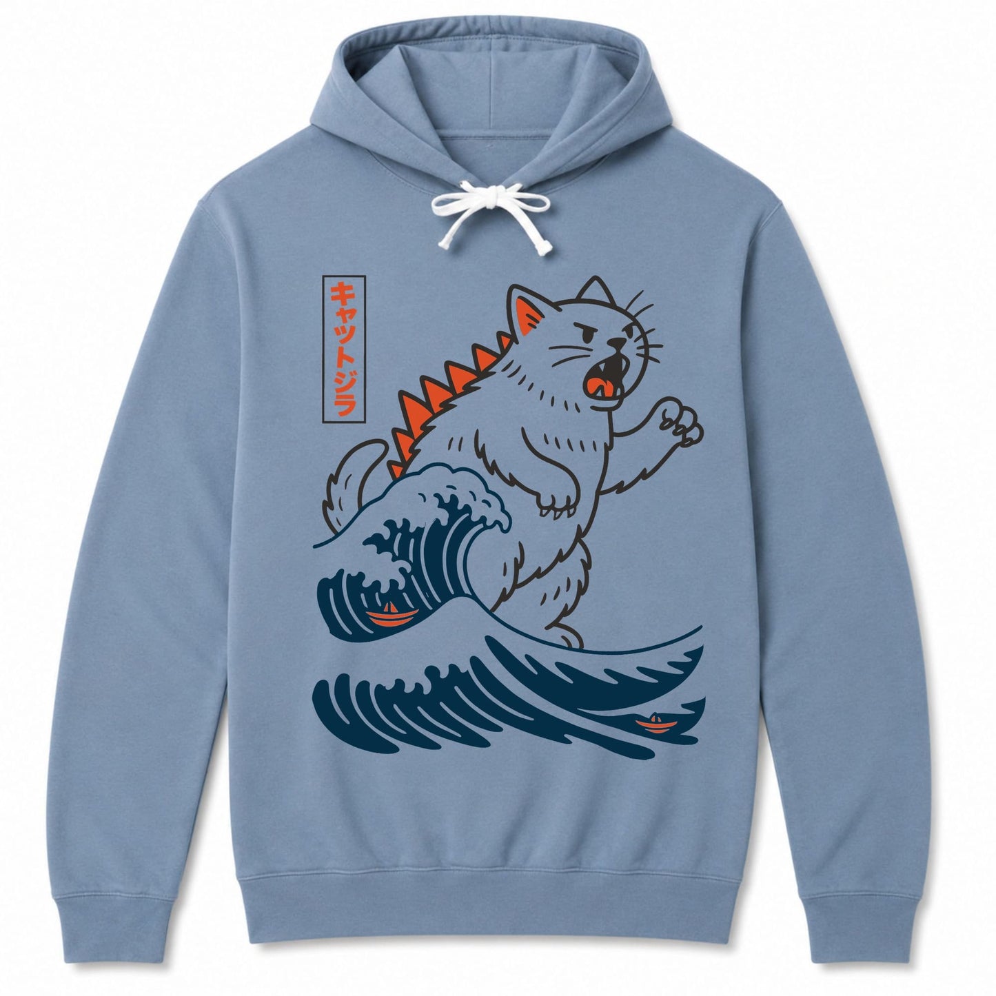 Wave Of Kyattojira Hoodie Blue Jean / S 19214316521939079372 Hoodie