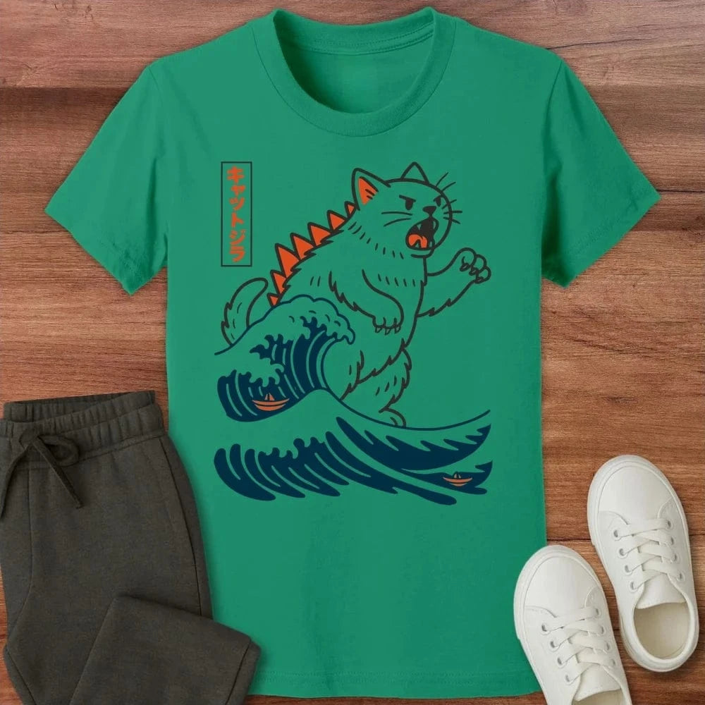 Wave Of Kyattojira Kids T-Shirt Kelly / S 16116365420923853518 Kids clothes